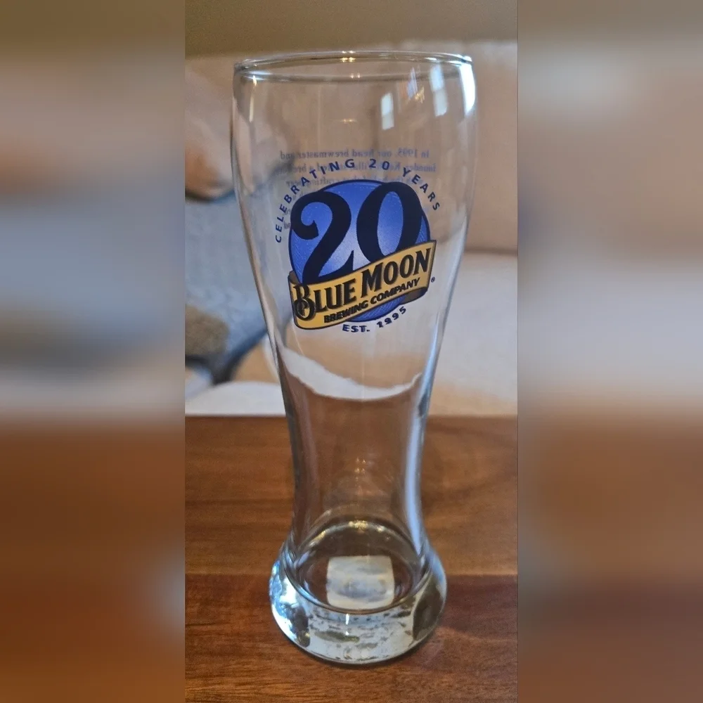 NWT | Blue Moon | 20 Years Anniversary Brewing Company Pint Beer Glass Souvenir